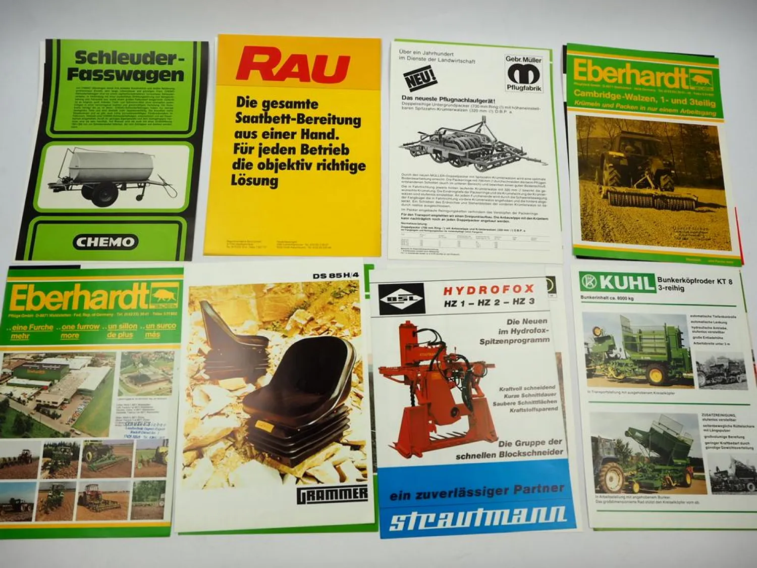20x Original Prospekt Landtechnik 1970/80er Jahre z.B. Rau Lely Eberhardt Müller