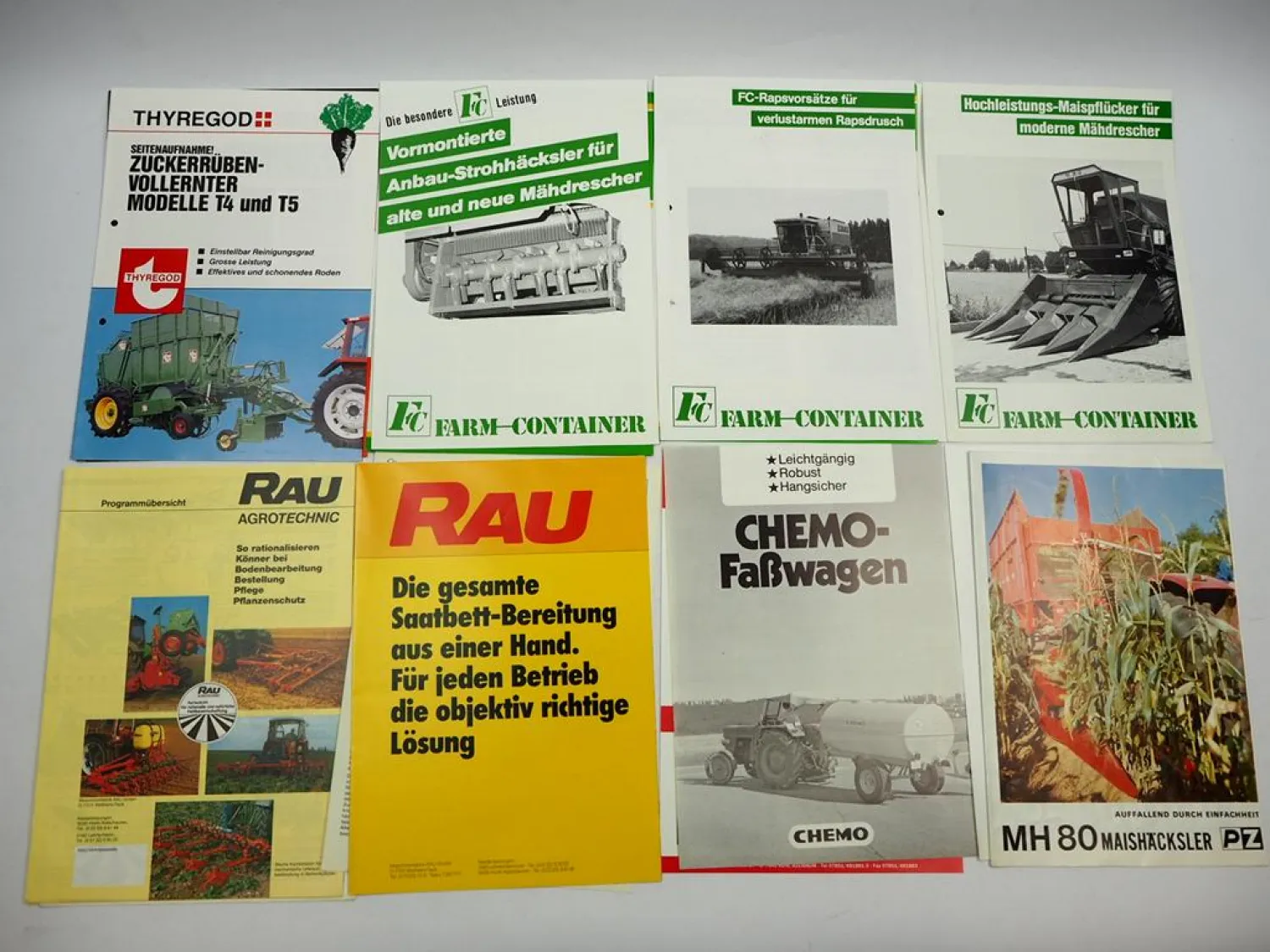 20x Original Prospekt Landtechnik 1970/80er Jahre z.B. Rau PZ Zweegers Eberhardt