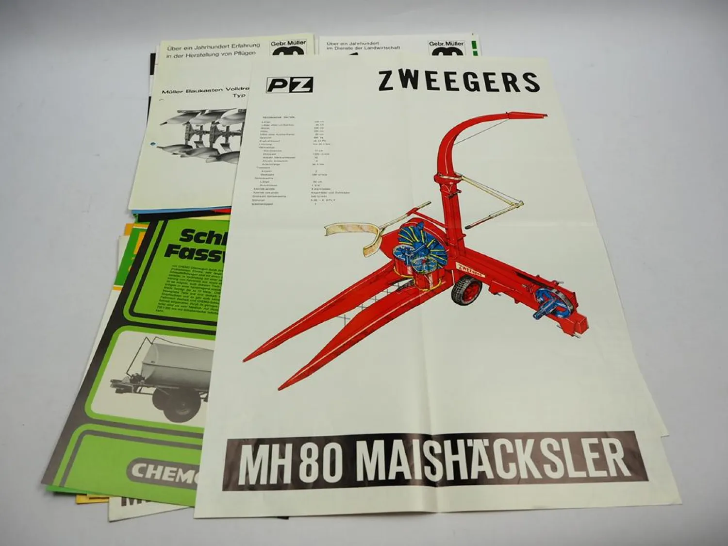 20x Original Prospekt Landtechnik 1970/80er Jahre z.B. Rau PZ Zweegers Eberhardt