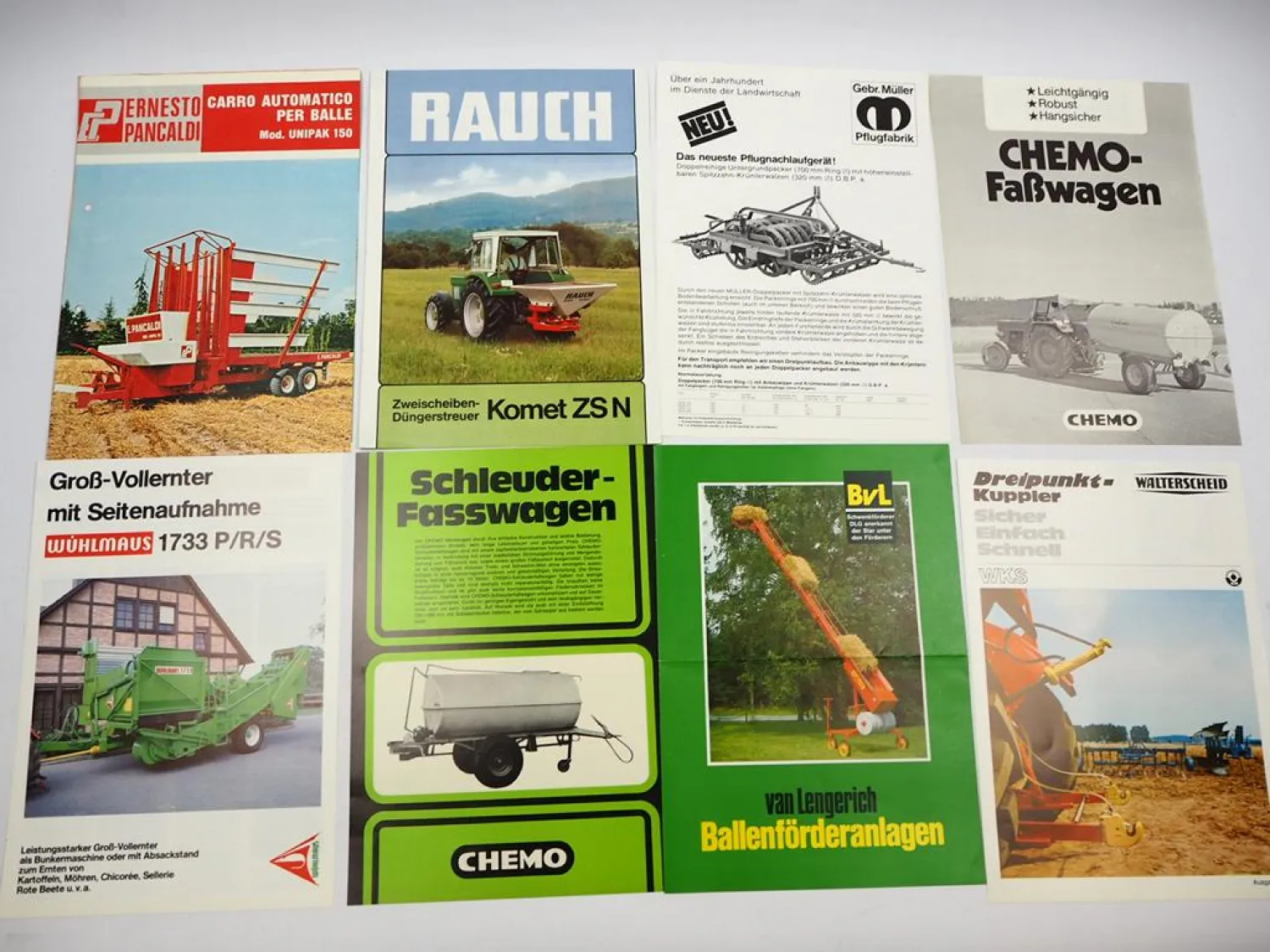 20x Original Prospekt Landtechnik 1970/80er Jahre z.B. Rauch BvL Pancaldi