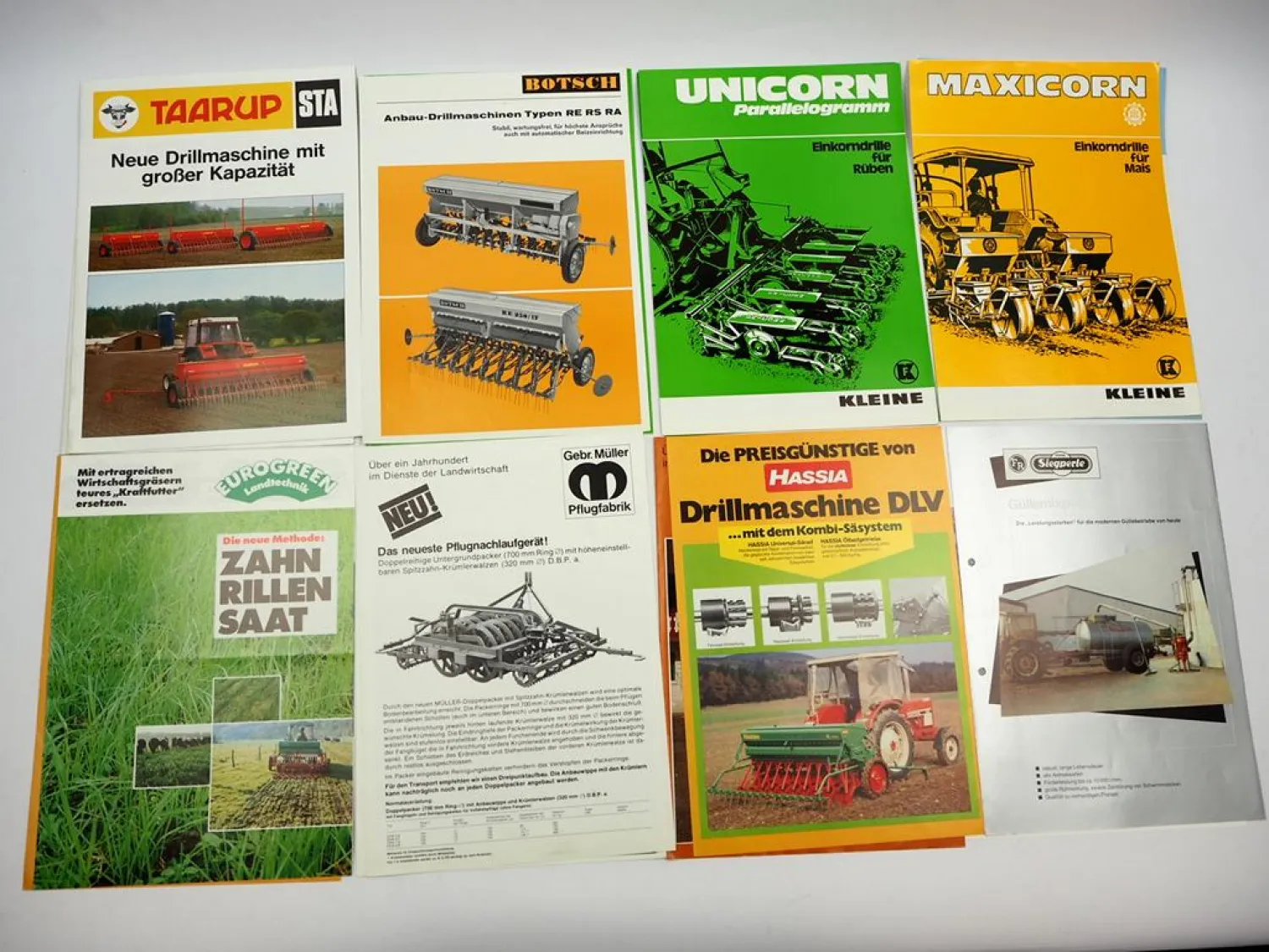 20x Original Prospekt Landtechnik 1970/80er Jahre z.B. Siegperle Nordsten Hassia