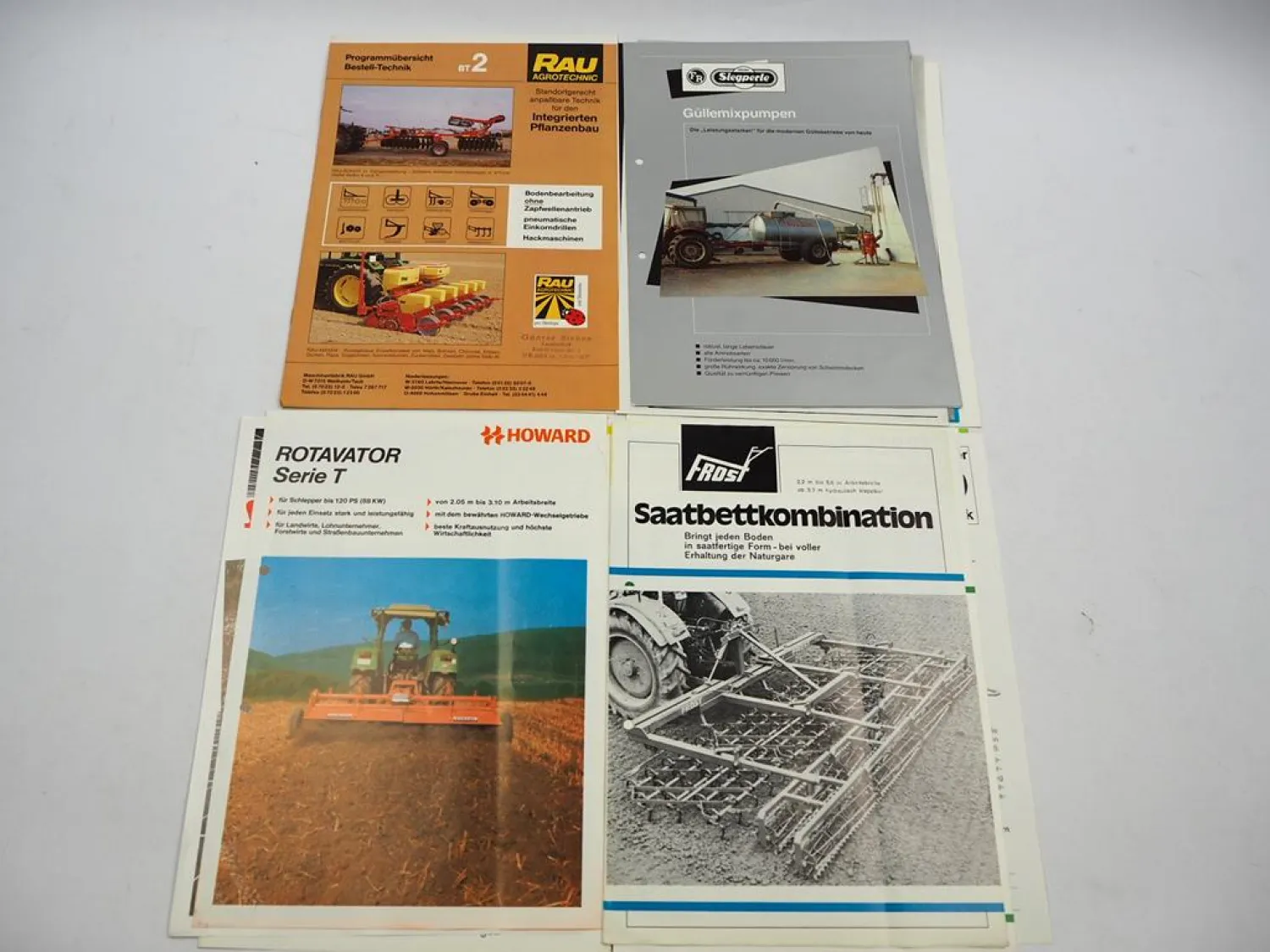 20x Original Prospekt Landtechnik 1970/80er Jahre z.B. Siegperle Rau Howard