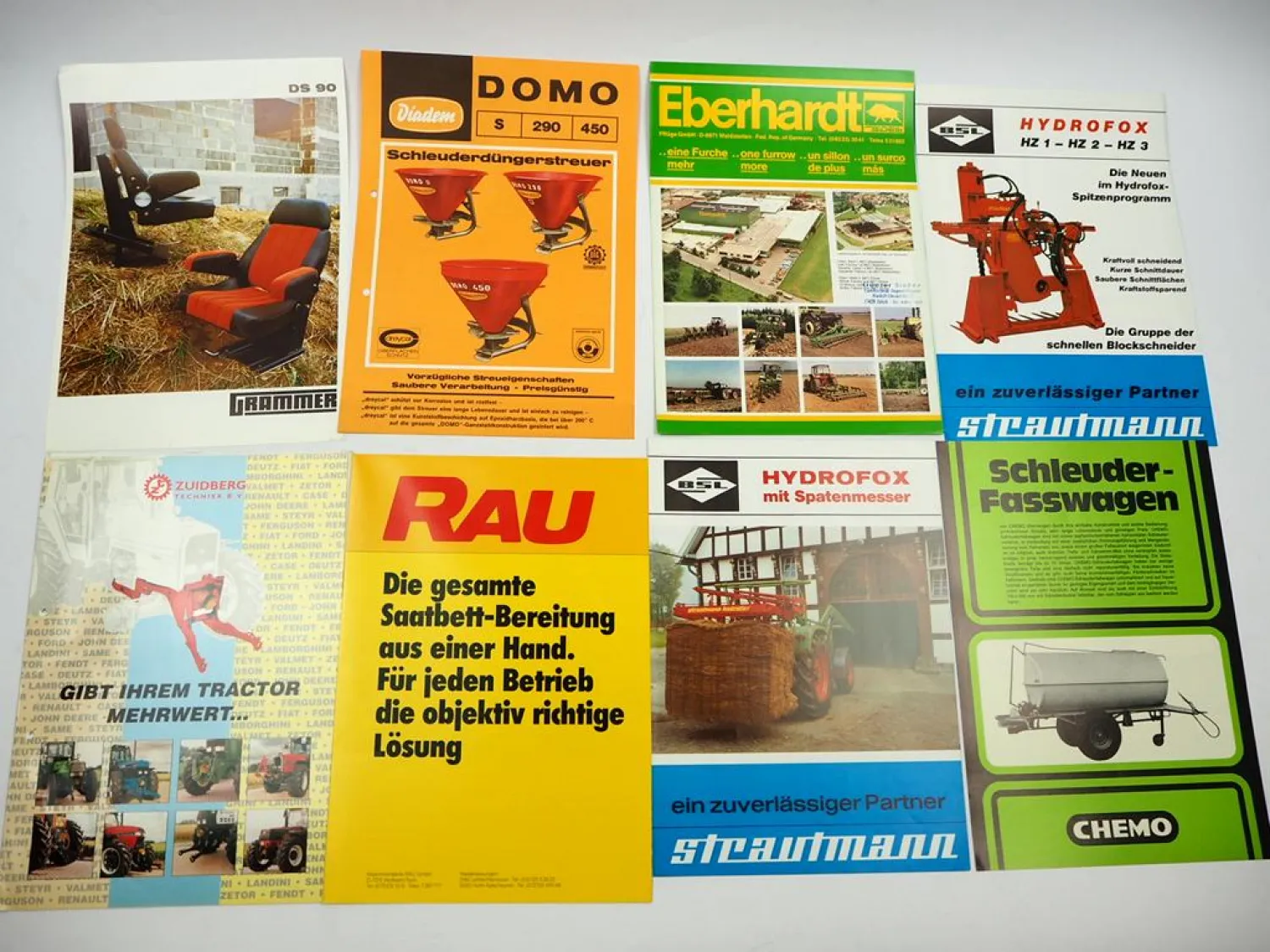 20x Original Prospekt Landtechnik 1970/80er Jahre z.B. Strautmann Hassia Amazone
