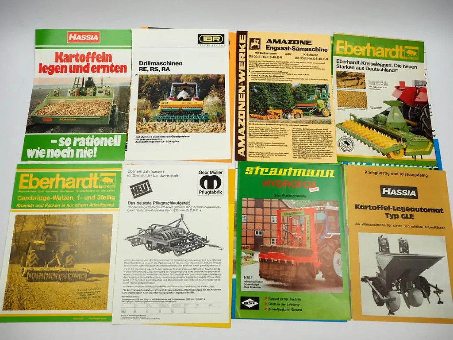 20x Original Prospekt Landtechnik 1970/80er Jahre z.B. Strautmann Hassia Amazone