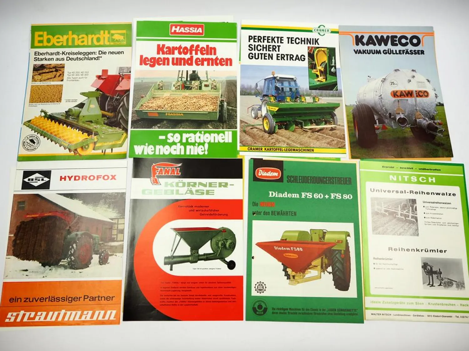 20x Original Prospekt Landtechnik 1970/80er Jahre z.B. Strautmann Kaweko Hassia