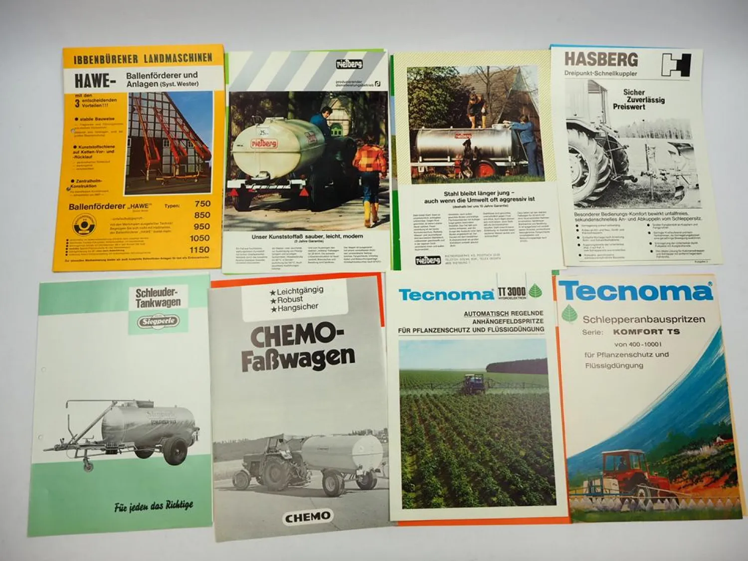 20x Original Prospekt Landtechnik 1970/80er Jahre z.B. Tecnoma Vicon Siegperle