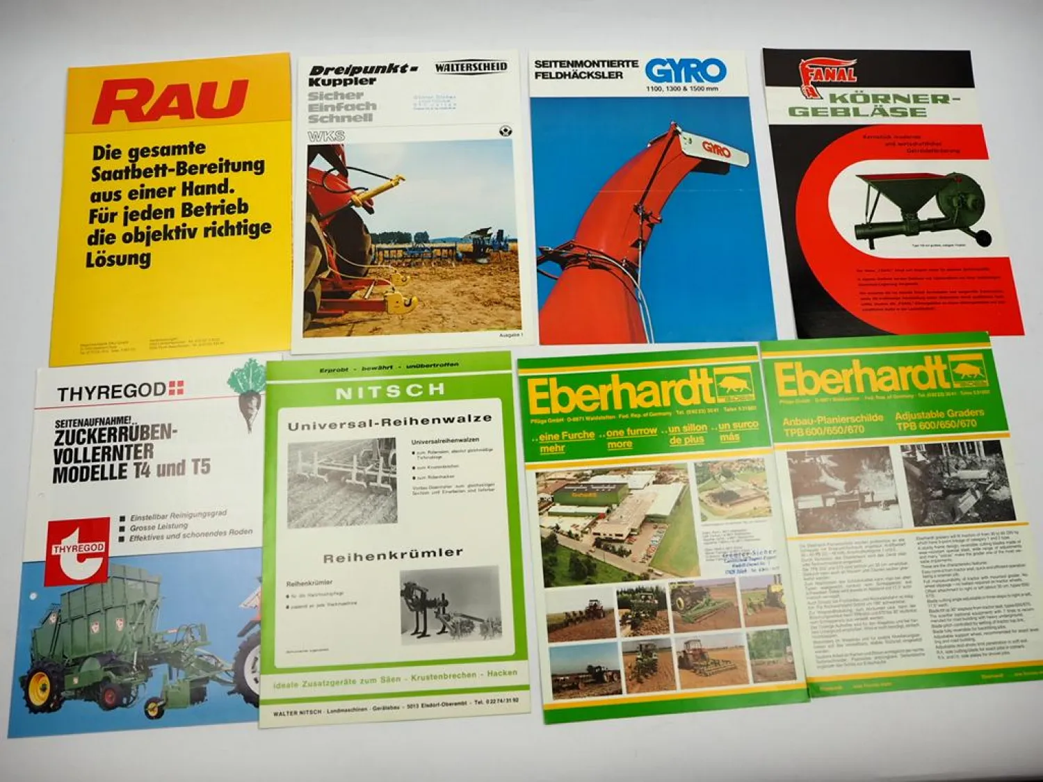 20x Original Prospekt Landtechnik 1970/80er Jahre z.B. Thyregod Rau Hassia PZ
