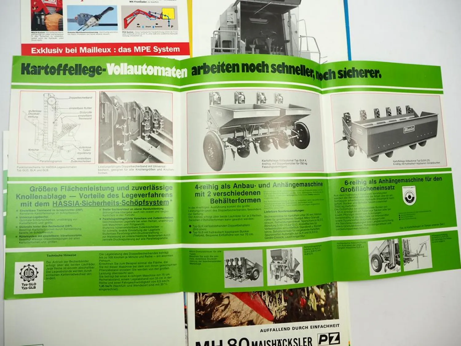 20x Original Prospekt Landtechnik 1970/80er Jahre z.B. Thyregod Rau Hassia PZ
