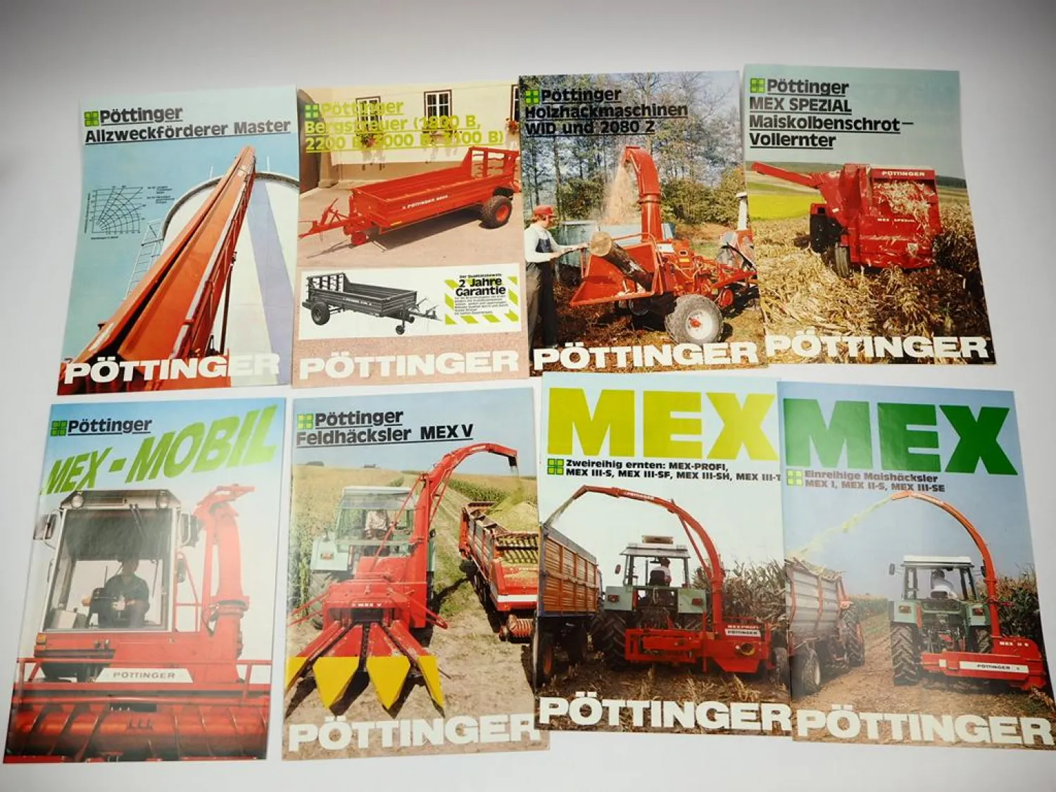 22x Original Prospekt Pöttinger Landtechnik Mähwerke Feldhäcksler Ladewagen