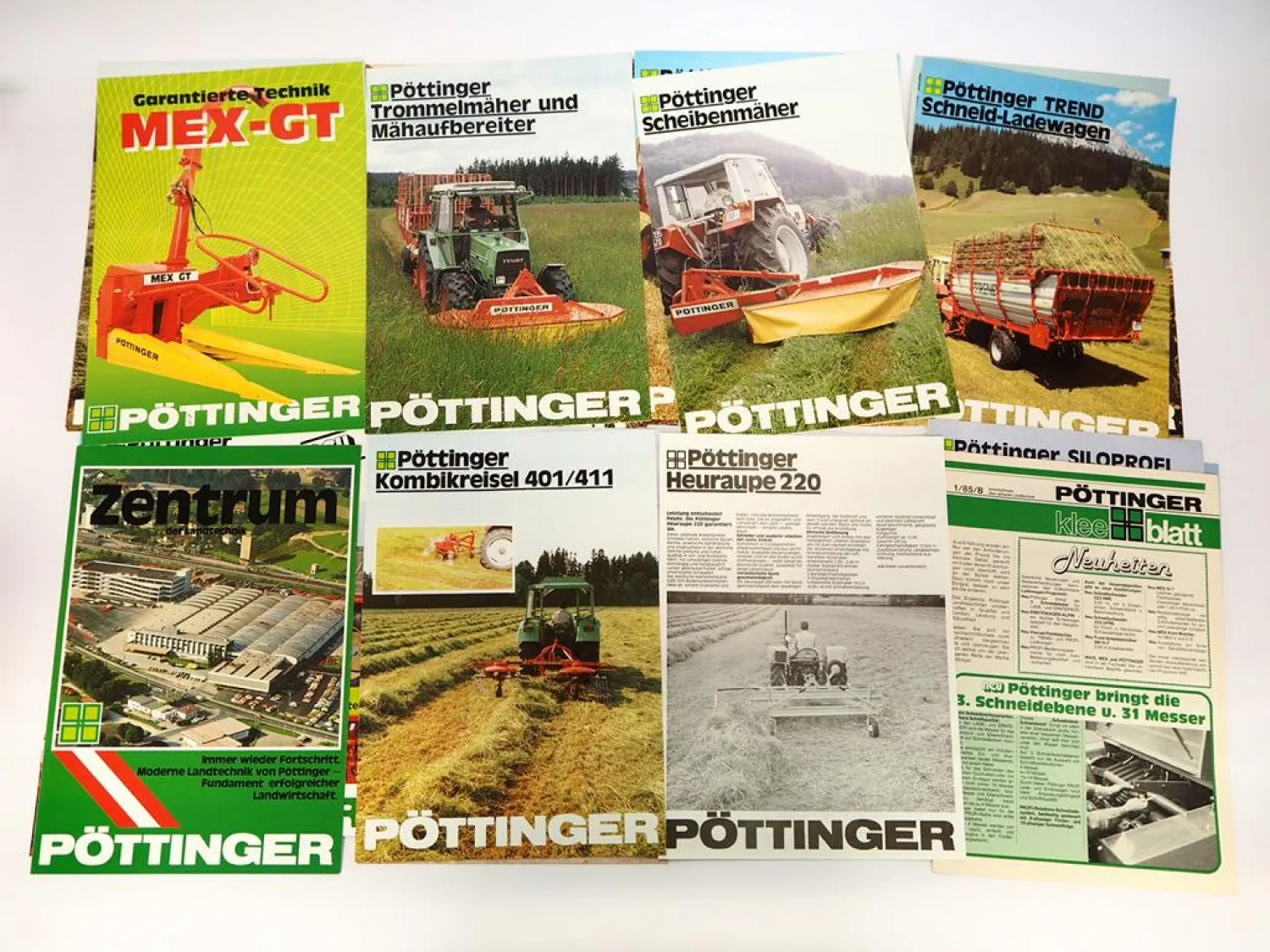 22x Original Prospekt Pöttinger Landtechnik Mähwerke Feldhäcksler Ladewagen