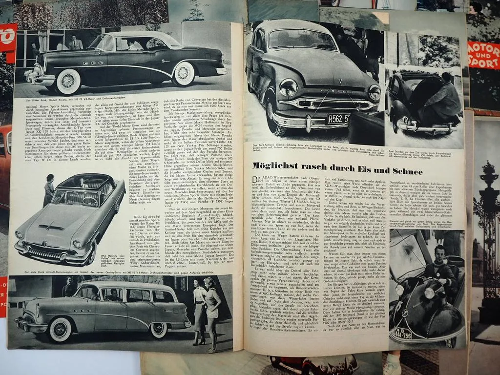 26x Zeitschrift Auto Motor und Sport Jahrgang 1954 für PKW und Motorrad