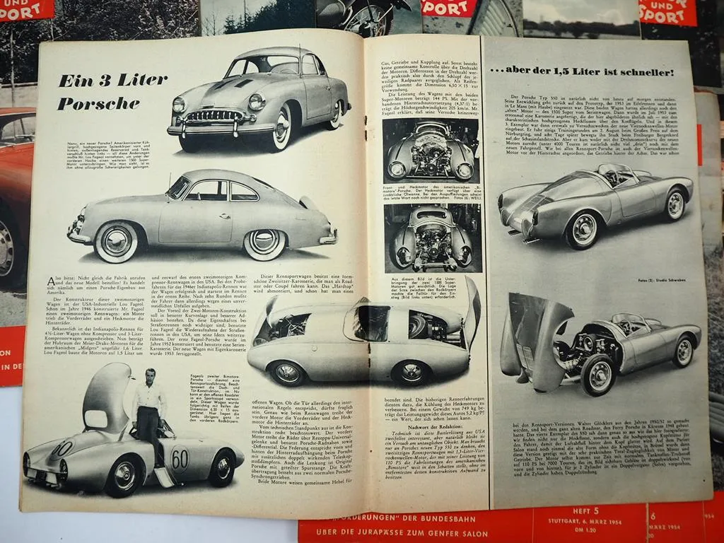 26x Zeitschrift Auto Motor und Sport Jahrgang 1954 für PKW und Motorrad
