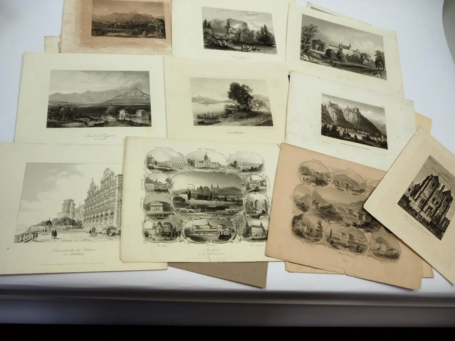 27 Stiche oder Lithographien ca. von 1800 bis 1900 verschiedene Ansichten