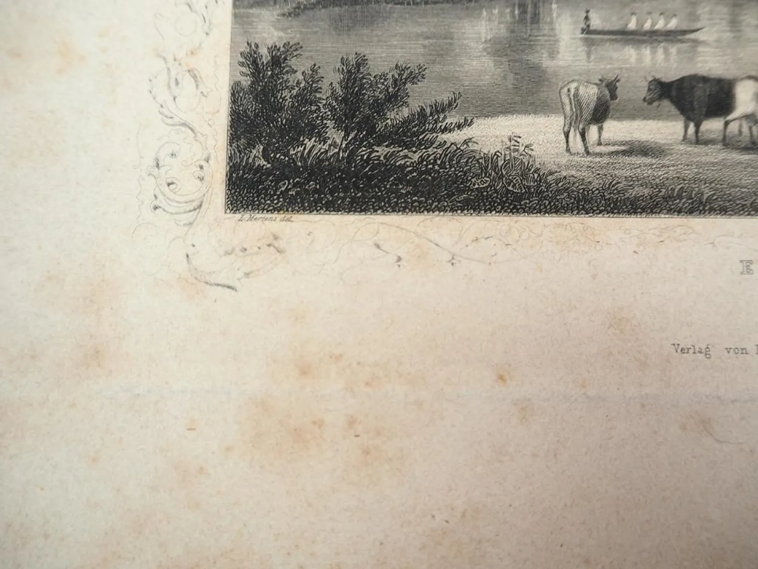 2x Alter Stich Bremen Hafen - Hamburg Eppendorf ca. 1850