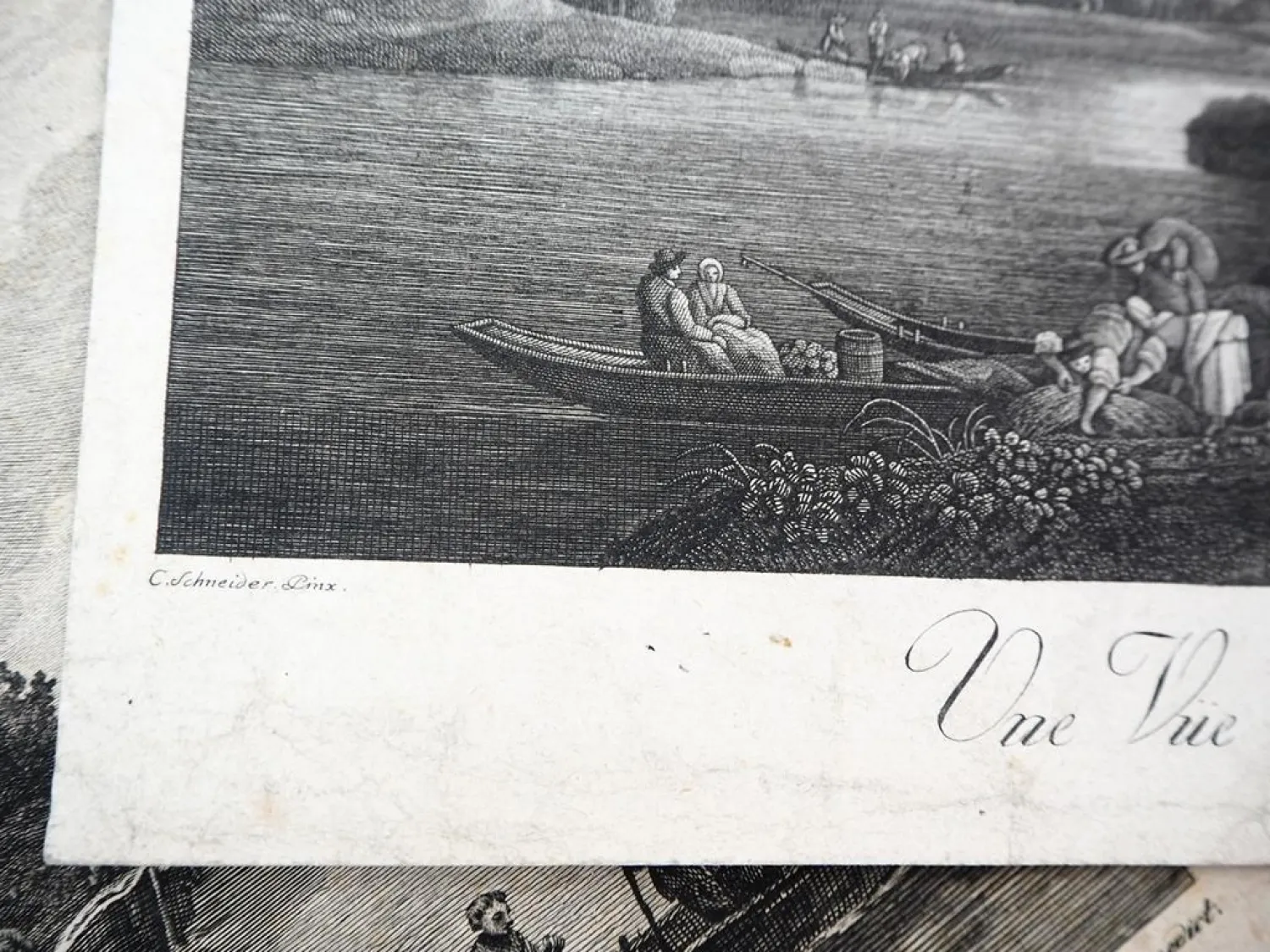 2x Kupferstich Ansichten vom Rhein ca. um 1790 Schneider Rücker Brand Benedict