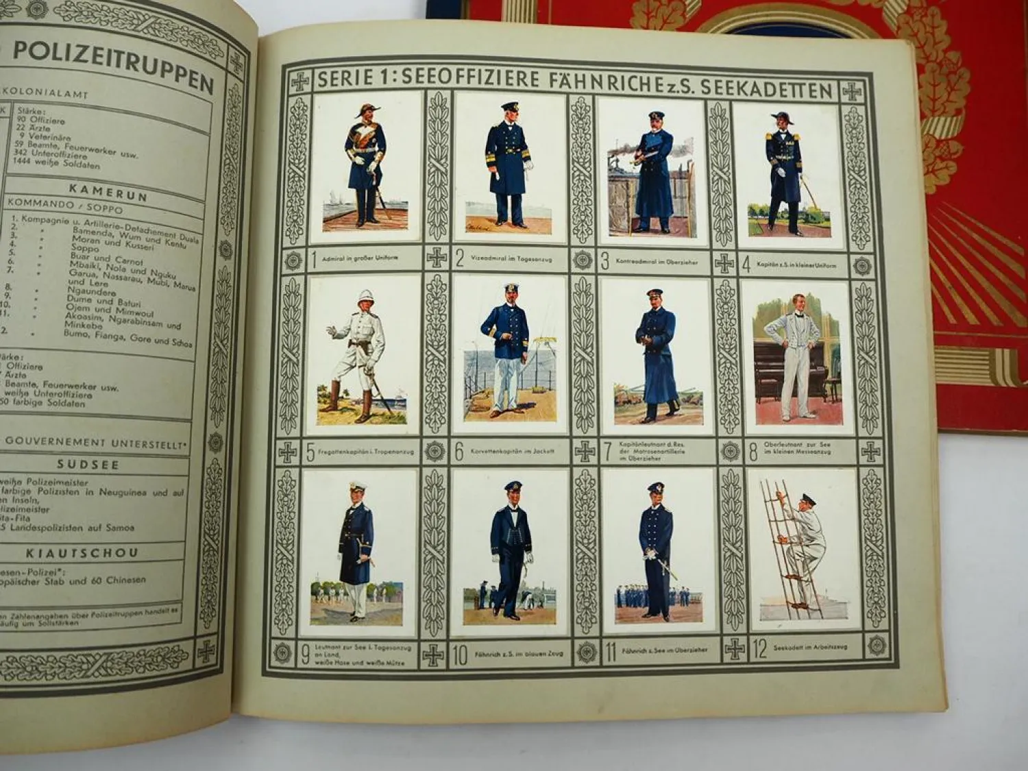 2x Orig. Sammelbilder Album Waldorf Astoria Uniformen Alte Armee Marine komplett