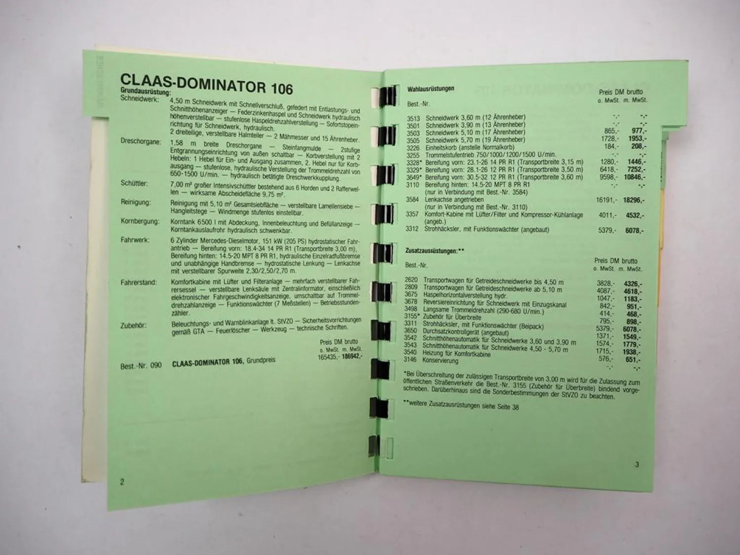 2x Original Preisliste Claas Mähdrescher Pressen Feldhäcksler 1980/81