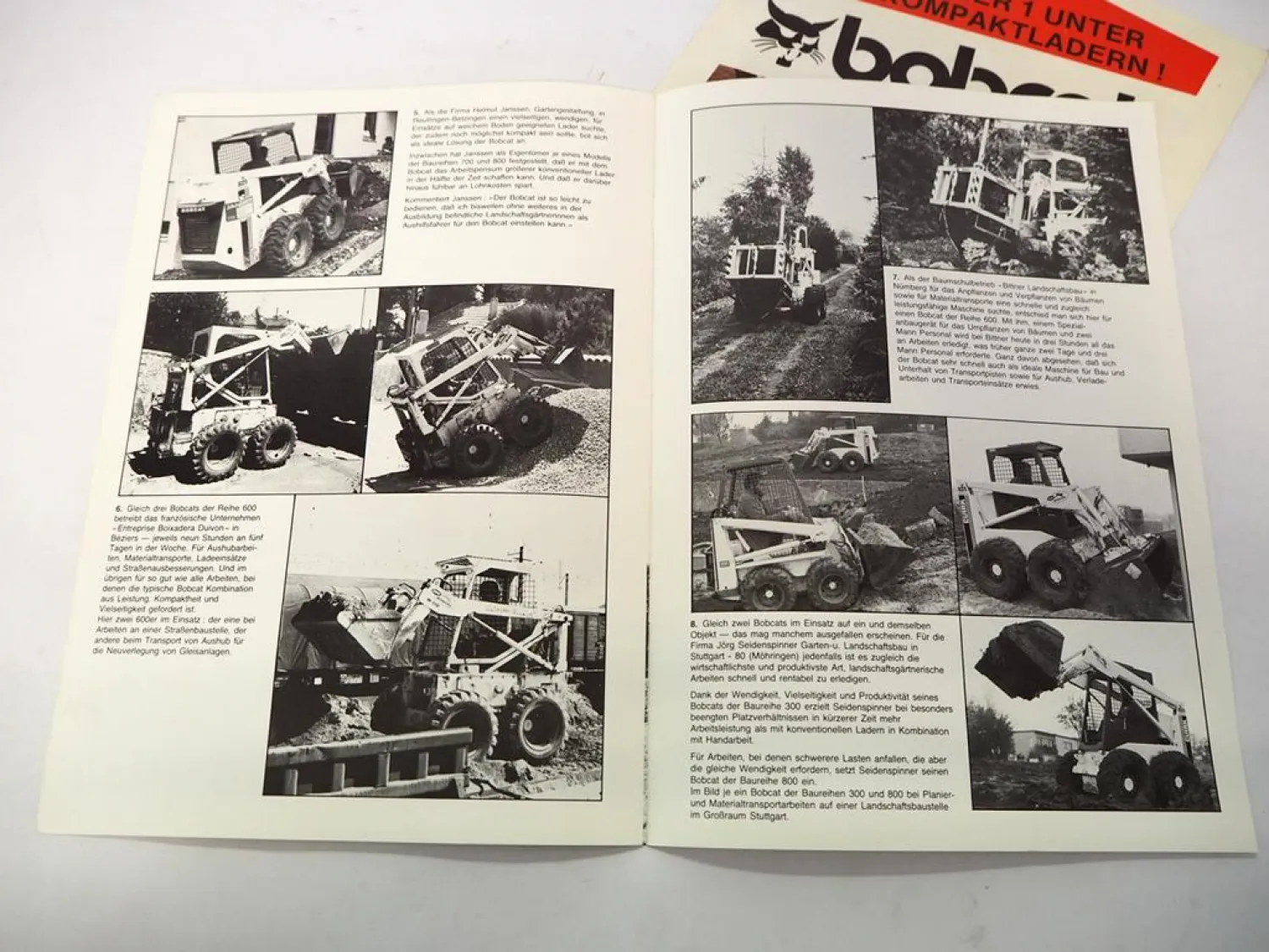 2x Original Prospekt Clark Bobcat Typ 310 bis 974 Kompaktlader 1977/78