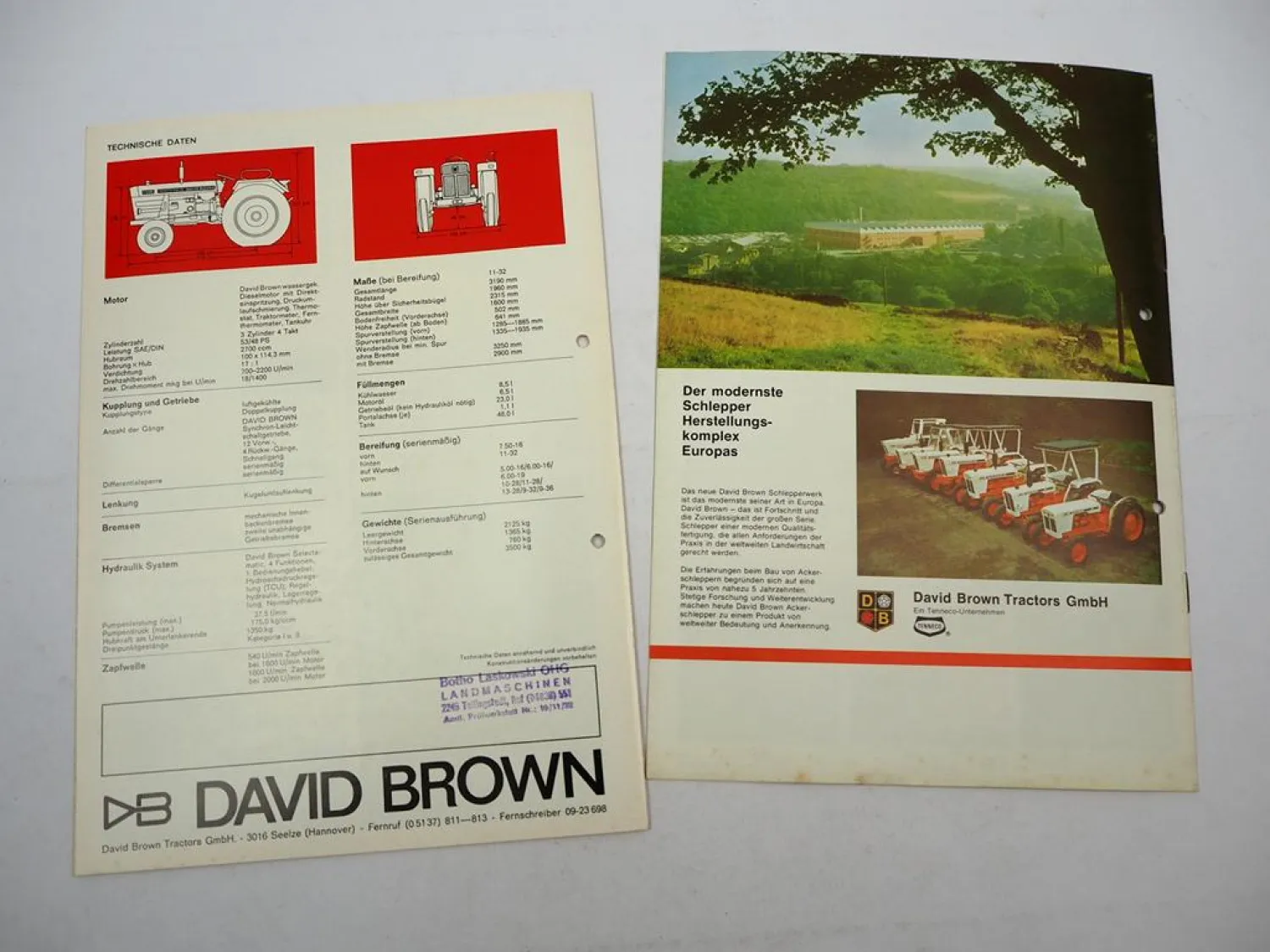 2x Original Prospekt David Brown DB 775 885 Schlepper 1970er Jahre