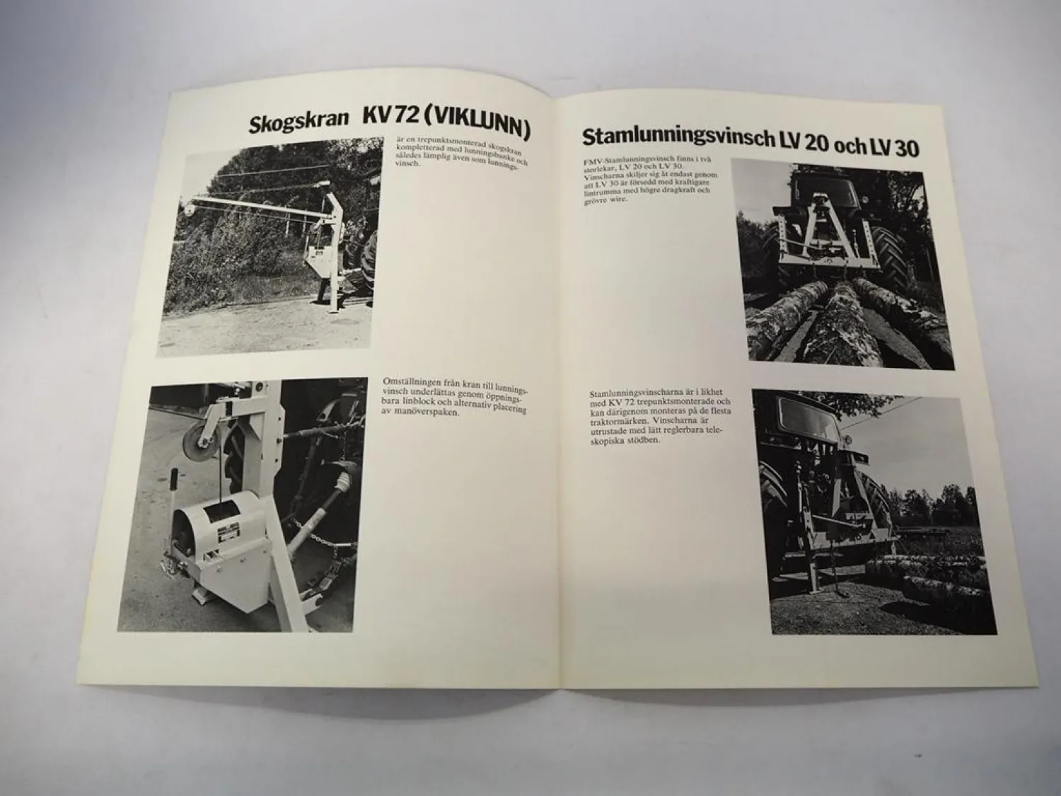 2x Original Prospekt FMV Schweden Forst Seilwinde für Schlepper