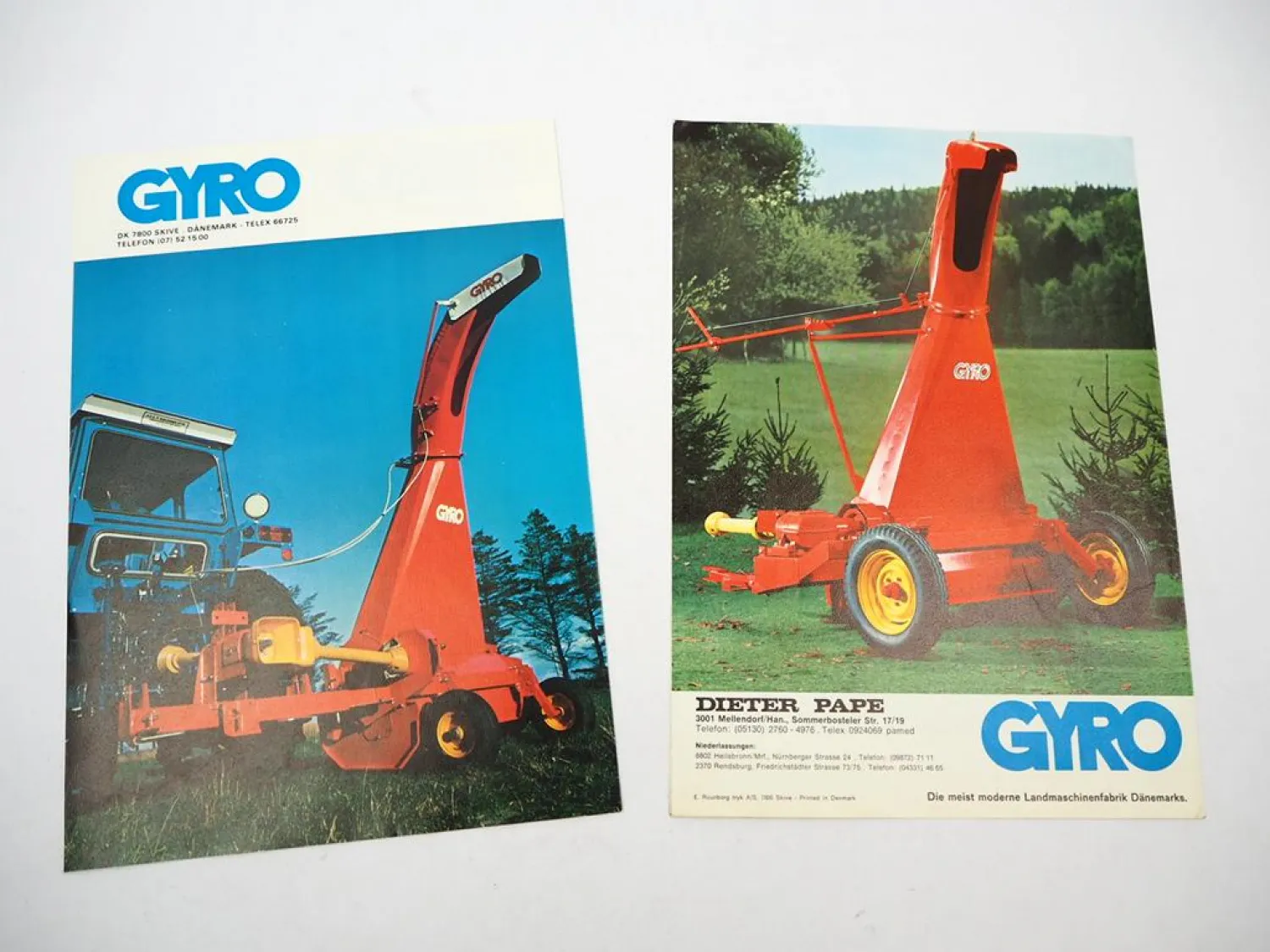 2x Original Prospekt Gyro SH BH Feldhäcksler Landtechnik 1970er Jahre Dänemark