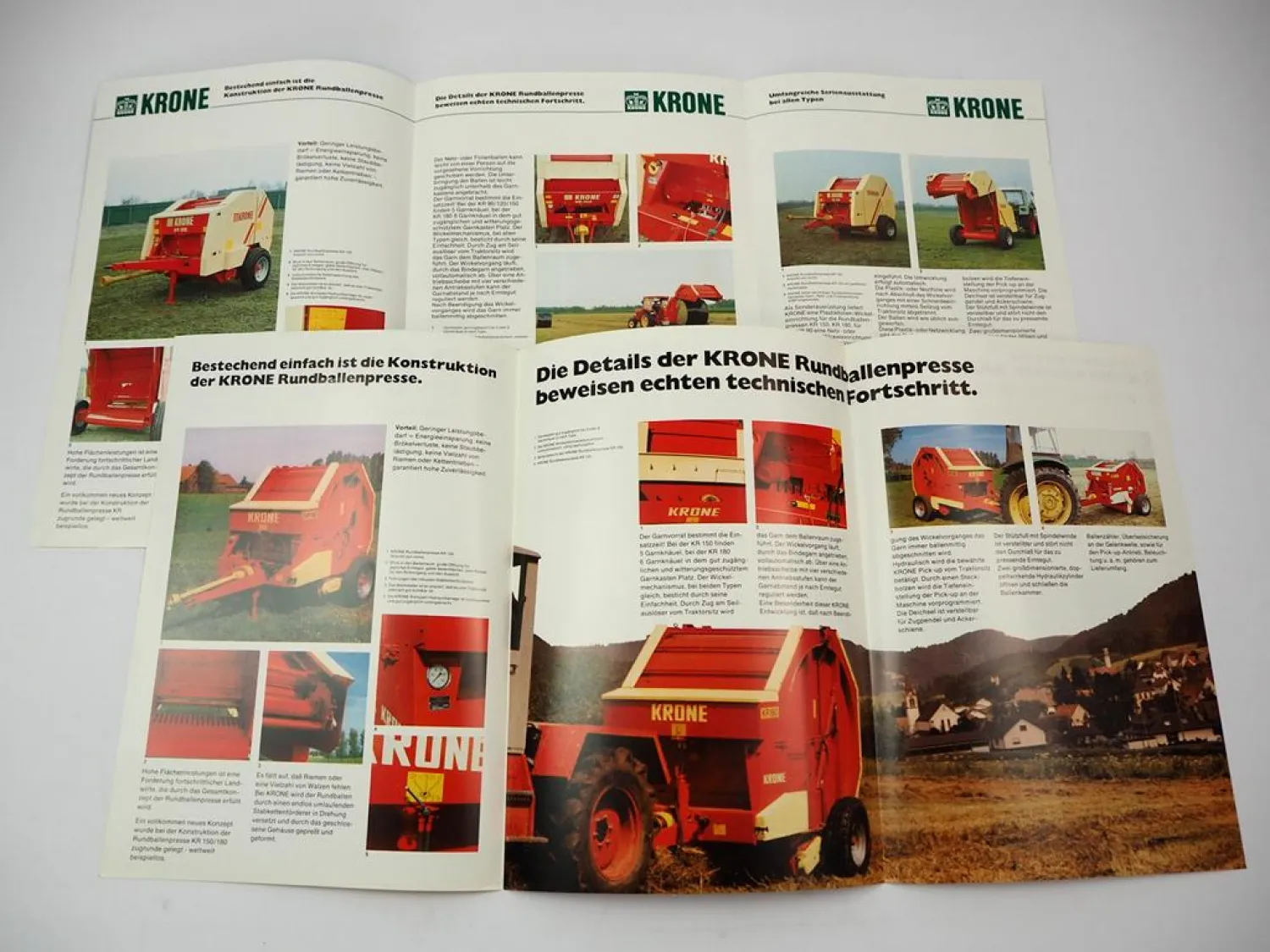 2x Original Prospekt Krone KR 90 120 150 180 Rundballenpresse 1982/84