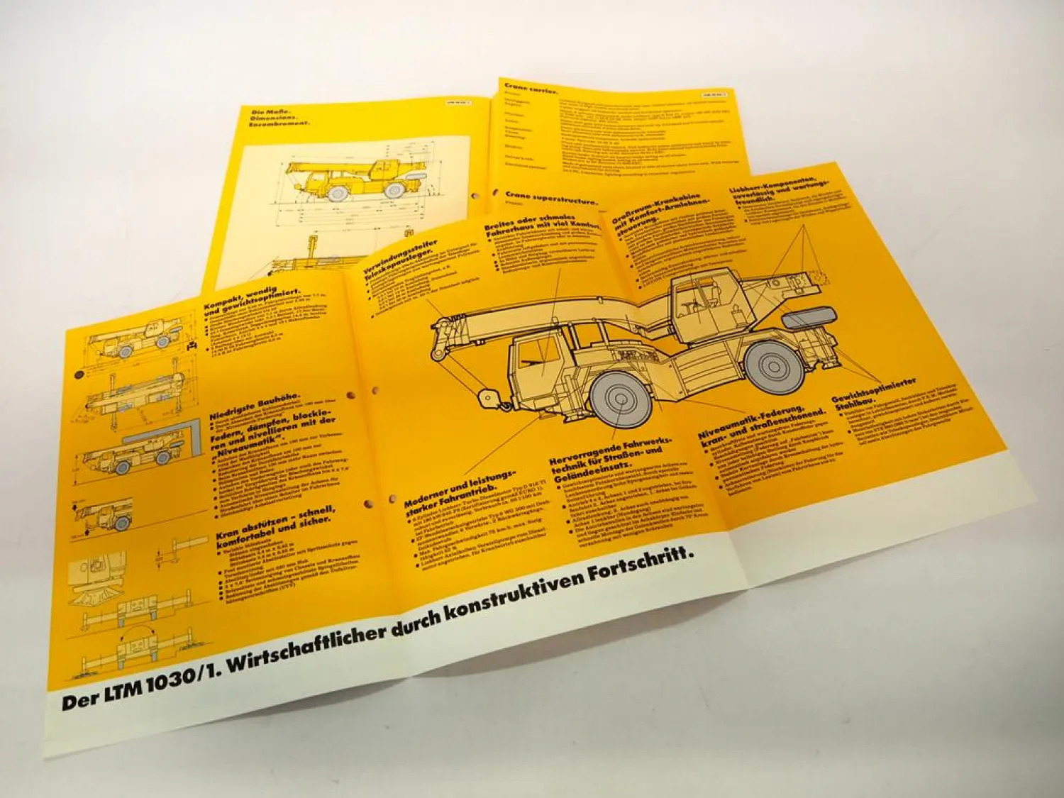 2x Original Prospekt Liebherr LTM 1030/1 Mobilkran Technische Daten 1994/1995