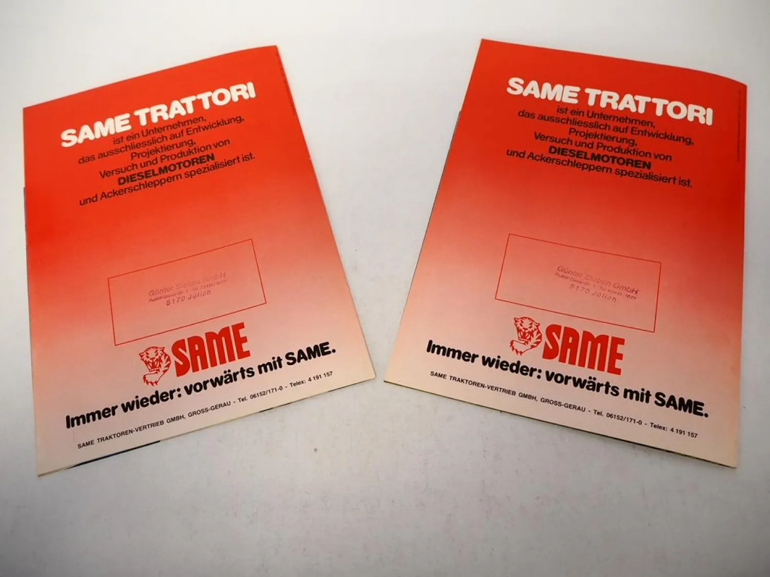 2x Original Prospekt Same Laser 90 100 Allrad 110 130 150 Traktoren 5/1985