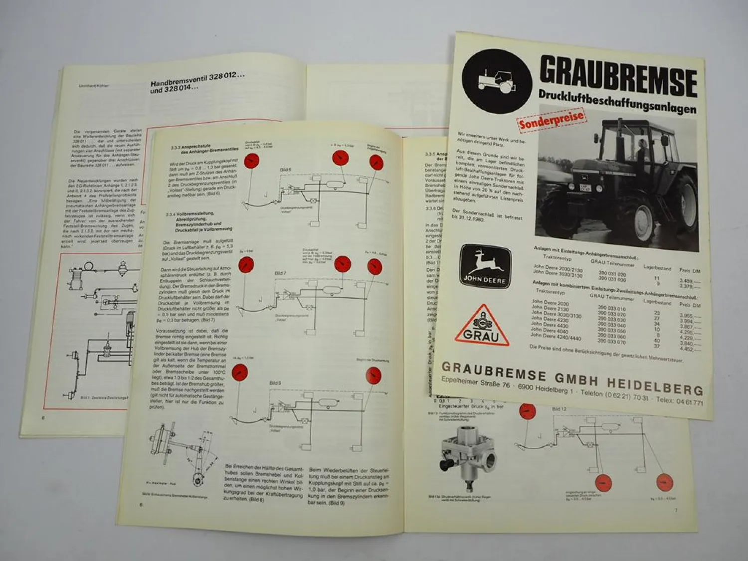 2x Original Werkszeitschrift Graubremse Druckluftbbremsanlagen Anhänger 1976/80