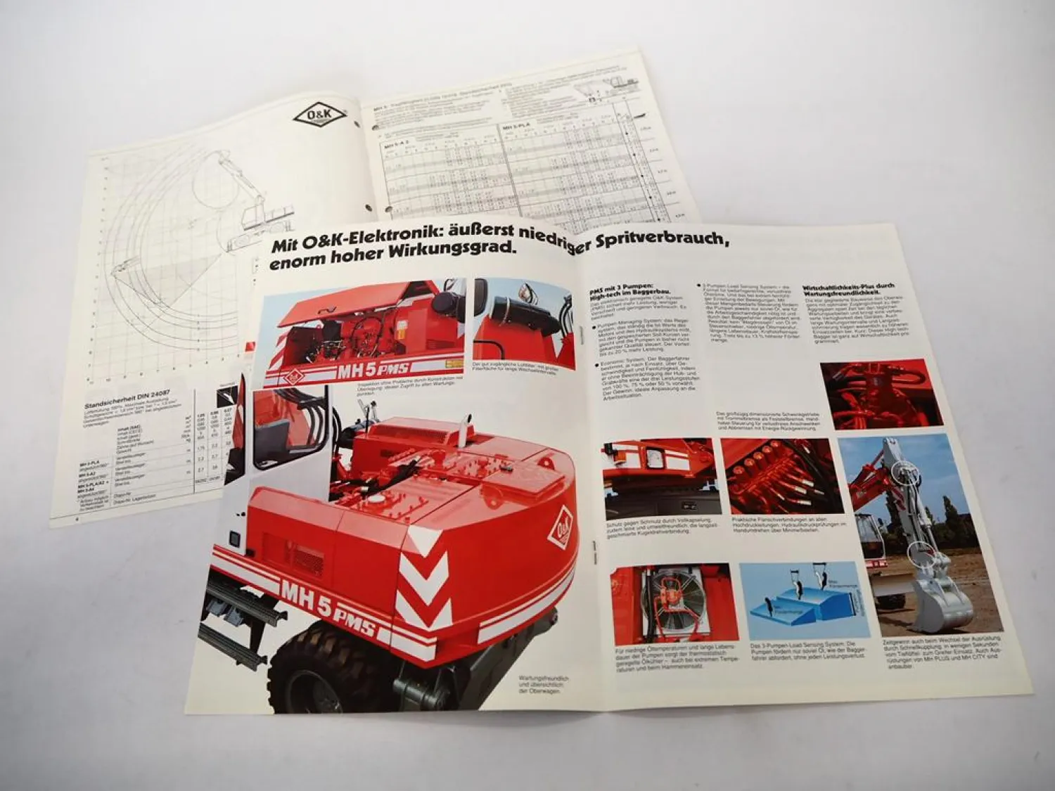 Original Prospekt + Technische Daten O&K MH5 PMS Serie D Hydraulikbagger 1989
