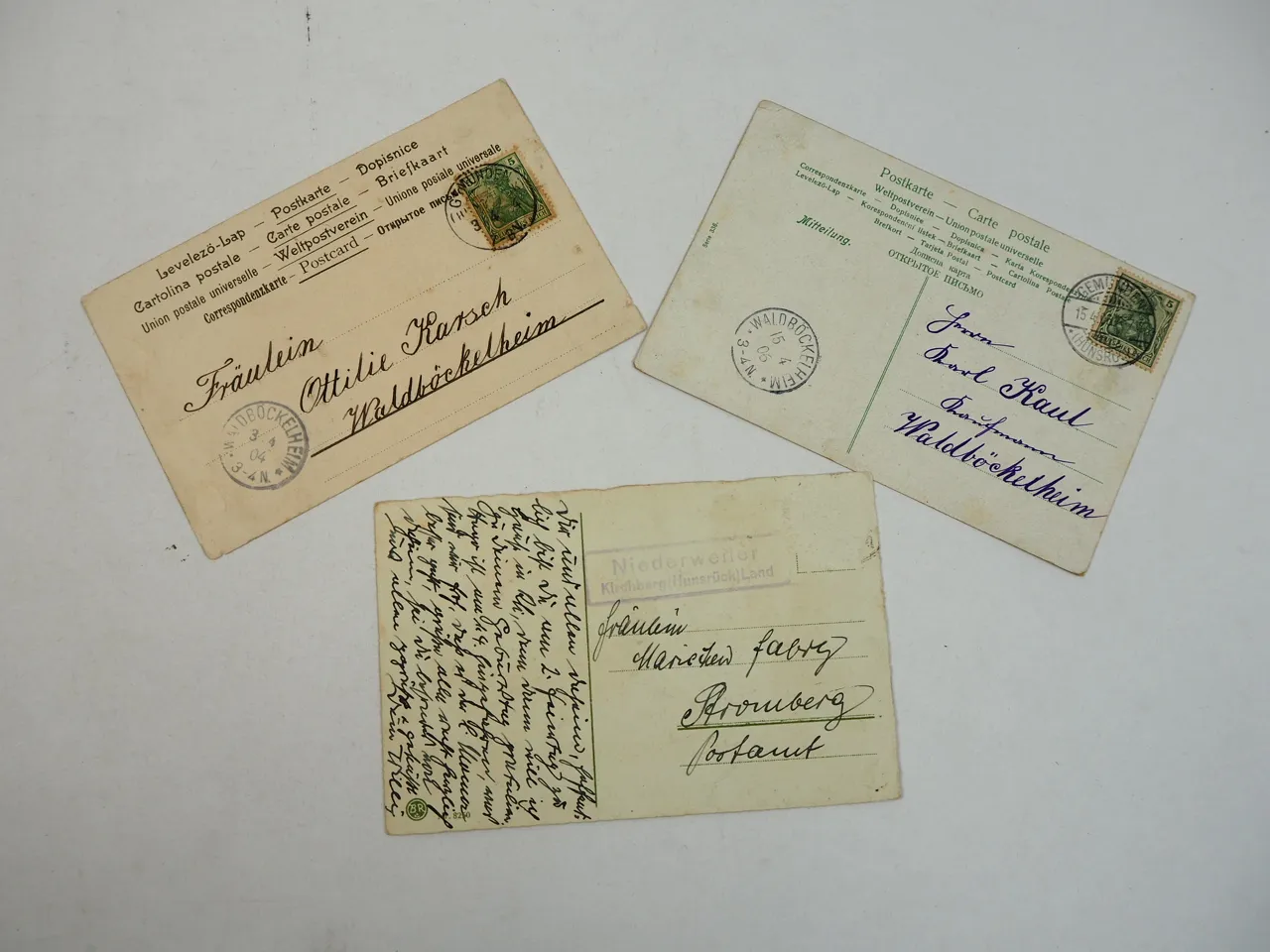 3 AK Ostern Osterhase Küken 1904 / 1906 gelaufen