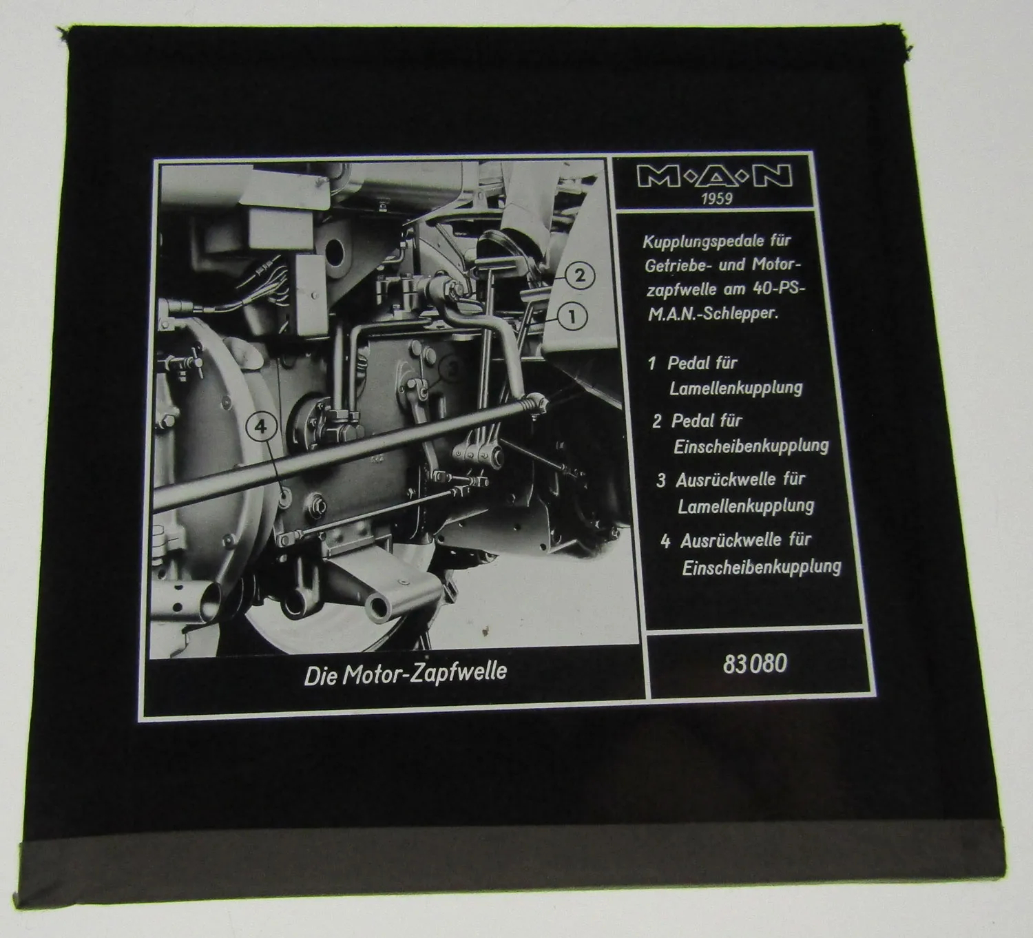 3 Farbdiapositiv MAN Dieselschlepper 40PS und Zapfwelle 1960 Original