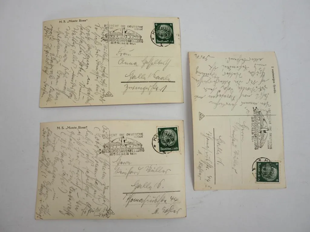 3 Foto AK Motorschiff MS Monte Rosa Norwegen 1934