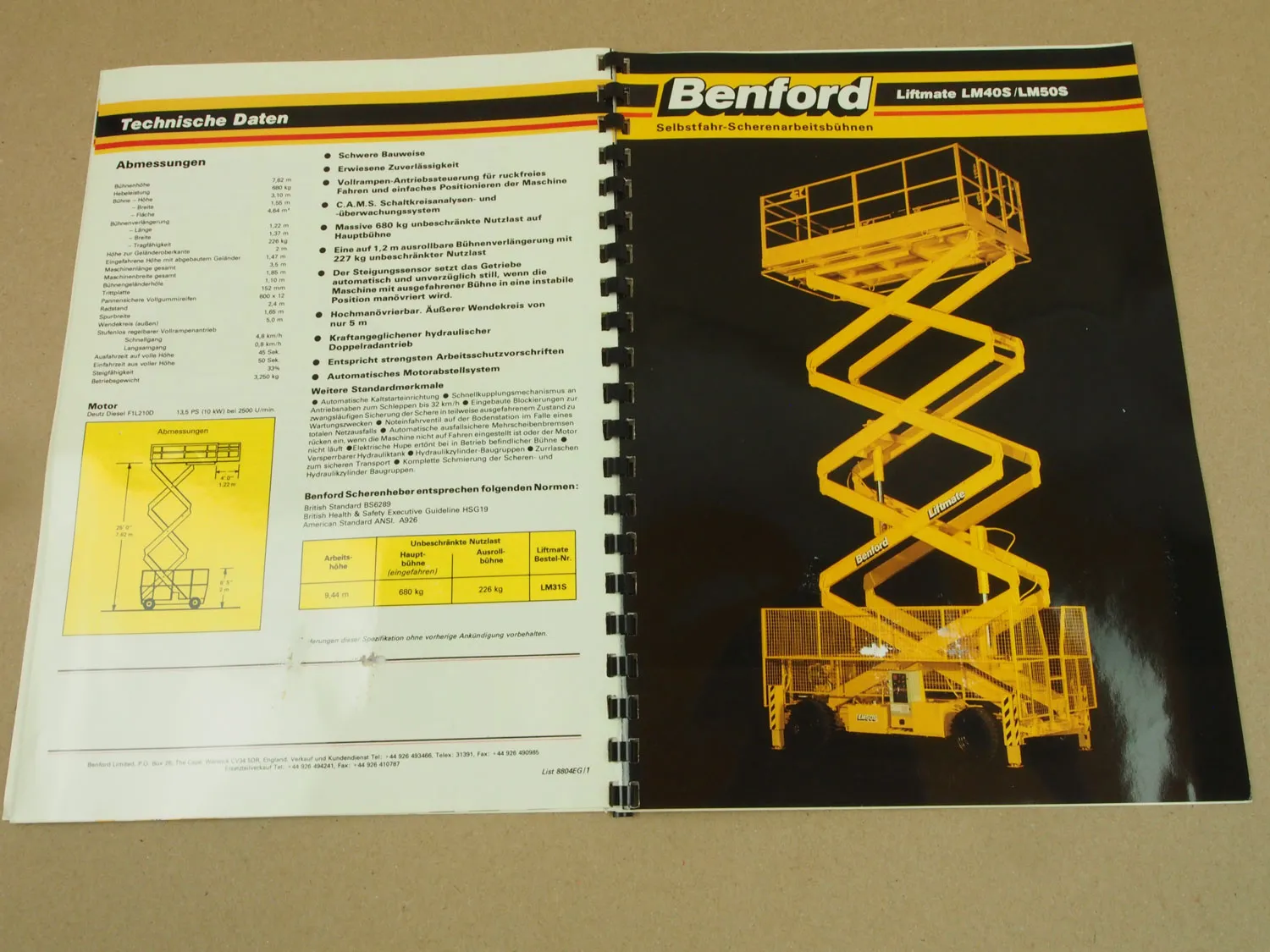 3 Prospekte Benford Dumper Autoschütter Walzen Mischer Hebebühnen 80er Jahre