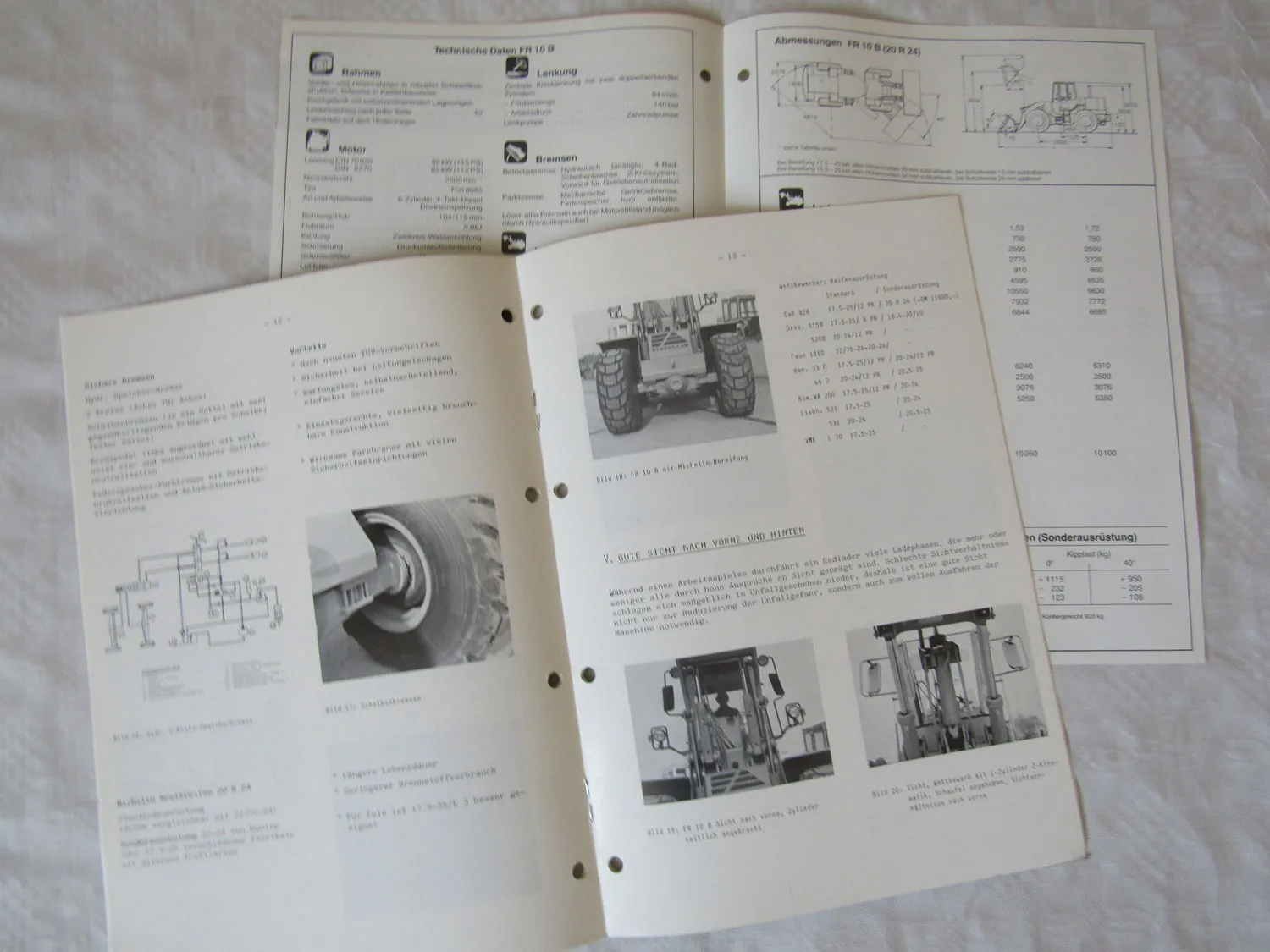 3 Prospekte Fiat-Allis Fiatallis FR10B Information Verkaufsargumente 1980er