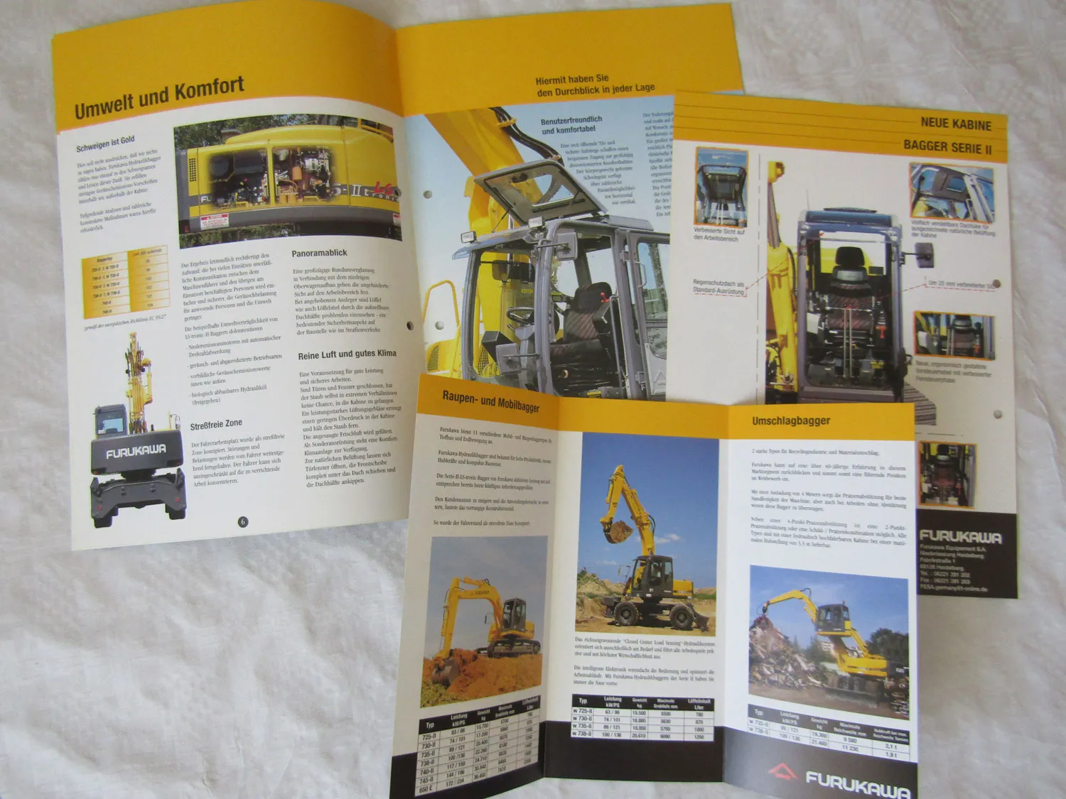 3 Prospekte Furukawa Gesamtprogramm Mobil- und Raupenbagger Angebote und Preise