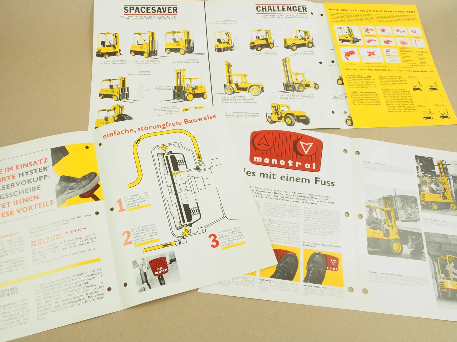 3 Prospekte Hyster Gabelstapler Programm von 1969/71