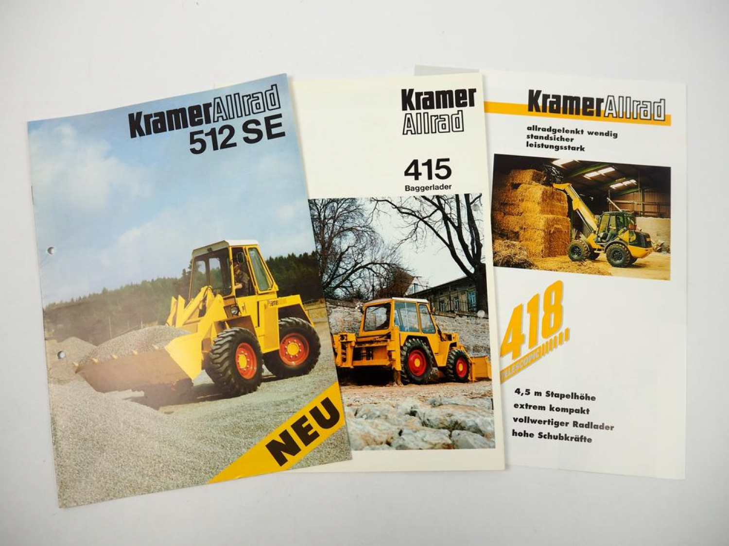 3 Prospekte Kramer Allrad 415 418 512SE Radlader Baggerlader ...