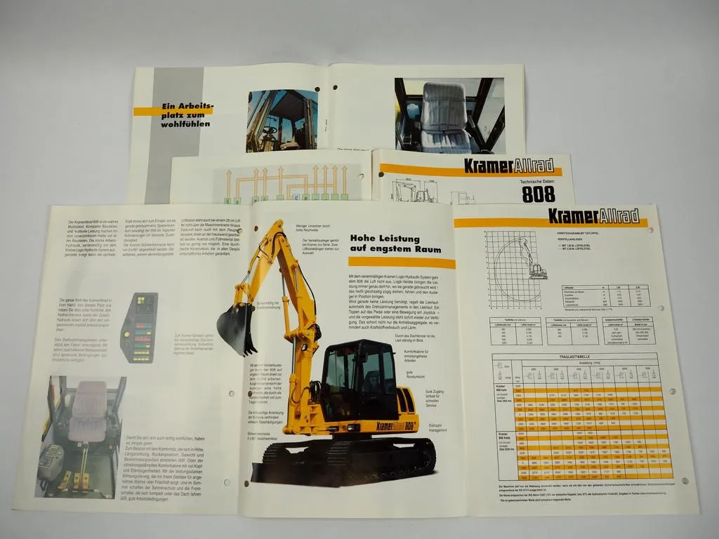3 Prospekte Kramer Allrad 808 812 Bagger 1996