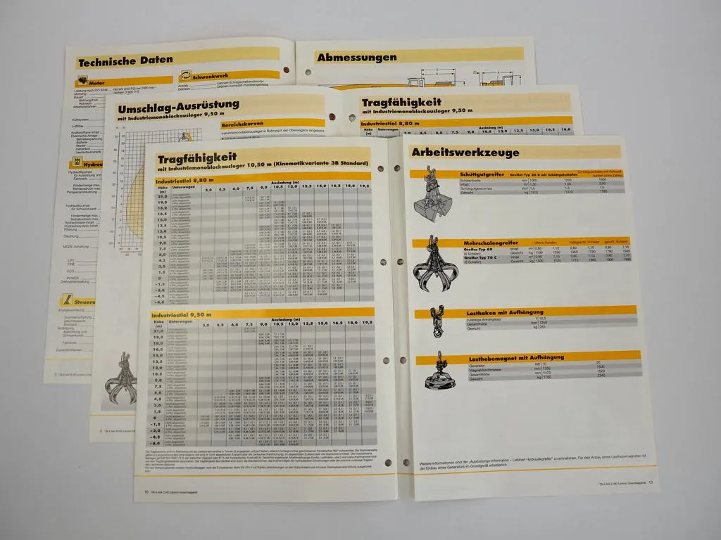 3 Prospekte Liebherr A944 B C HD Litronic Hydraulikbagger Techn. Beschreibung