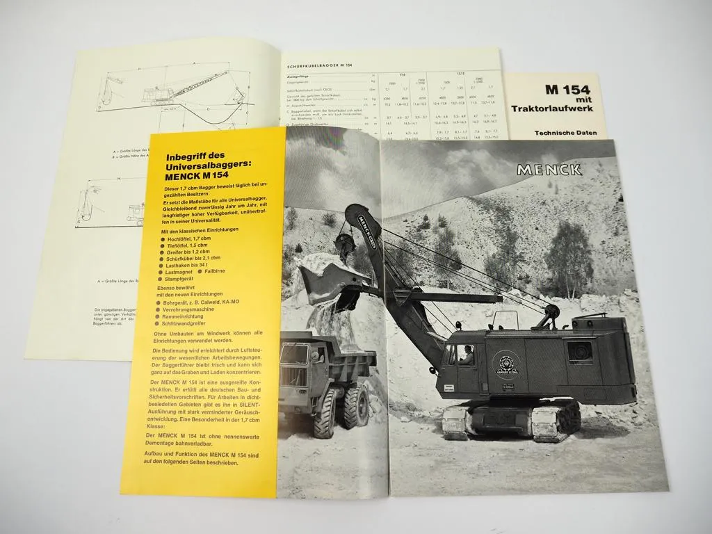 3 Prospekte Menck & Hambrock M154 Universalbagger 1968/71
