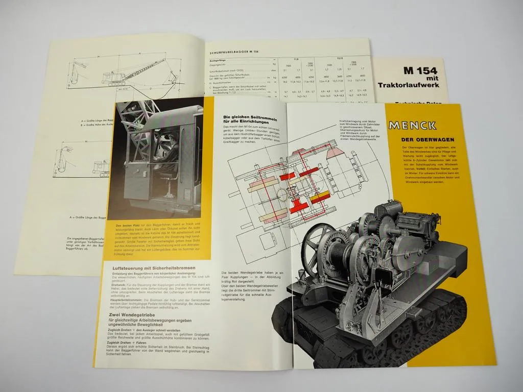 3 Prospekte Menck & Hambrock M154 Universalbagger 1968/71