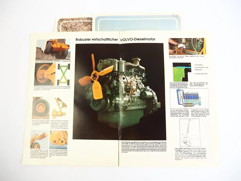 3 Prospekte Volvo BM 846 1240 1641 Radlader 1976