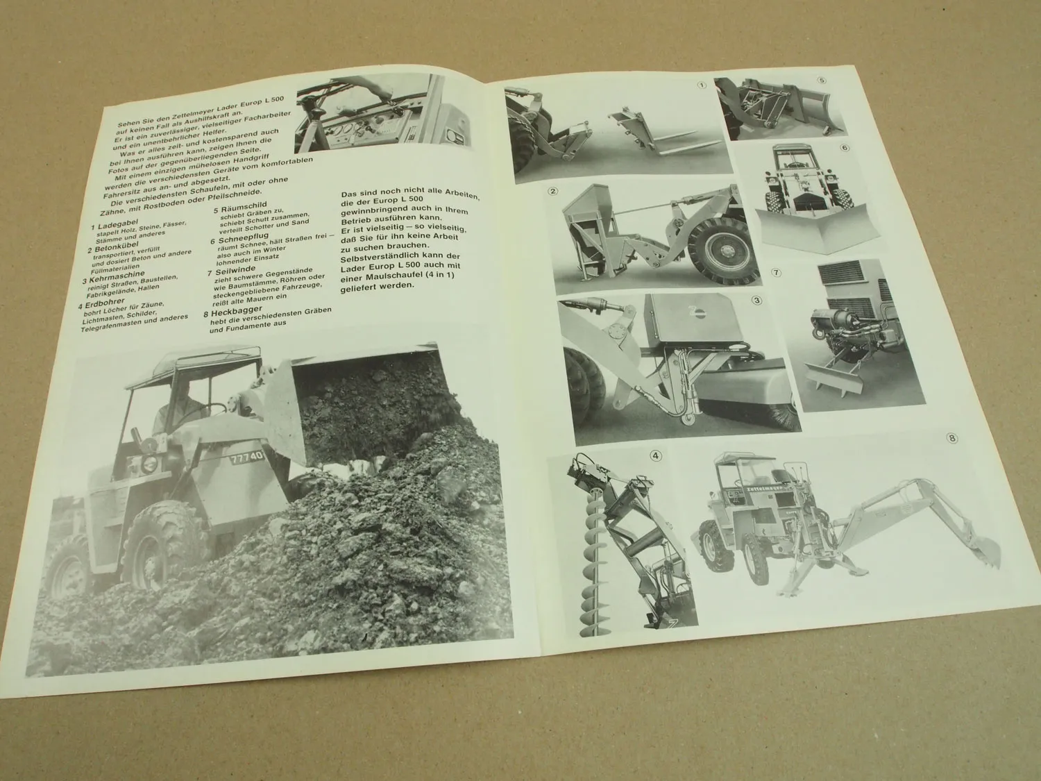 3 Prospekte Zettelmeyer Europ L500 Lader 1965 / 1966