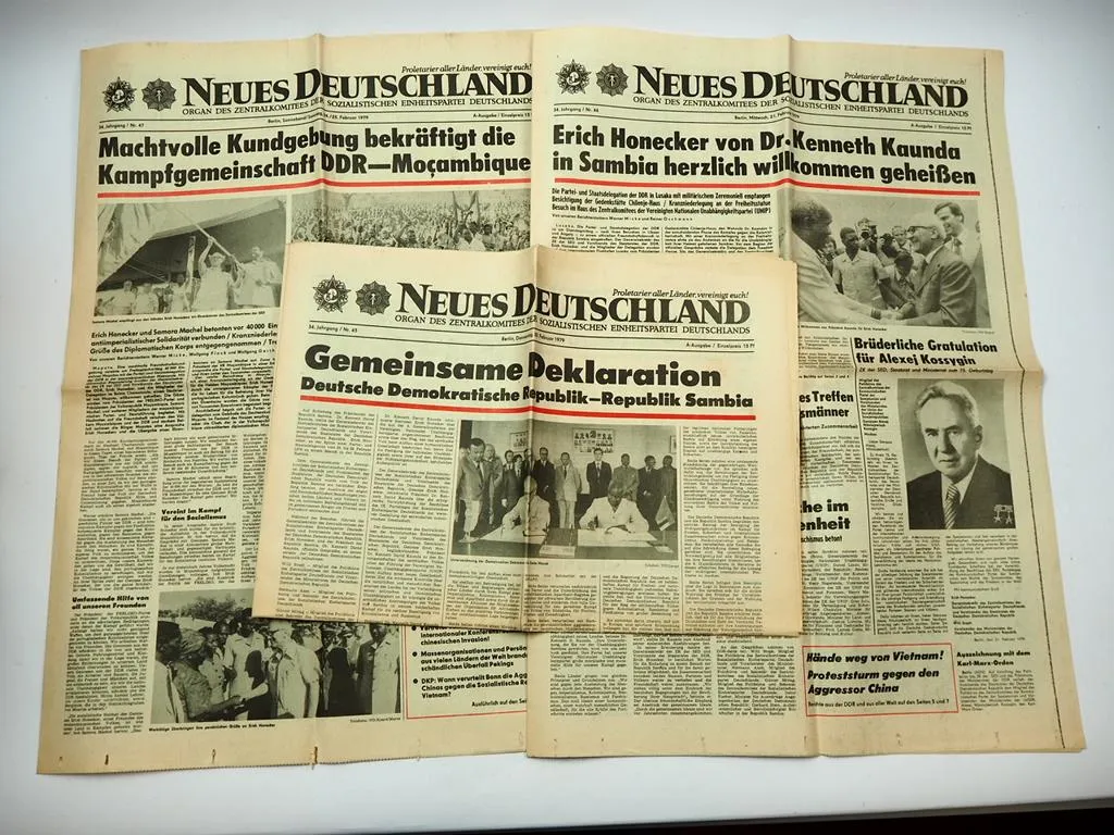 3 x Zeitung Neues Deutschland 1979 DDR Erich Honecker Sambia Mosambik