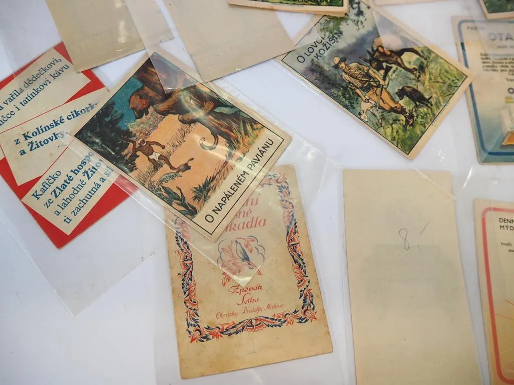 31 Stück Werbung Reklame Heftchen Tüten Notizzettel Tschechien 1900 - 1930