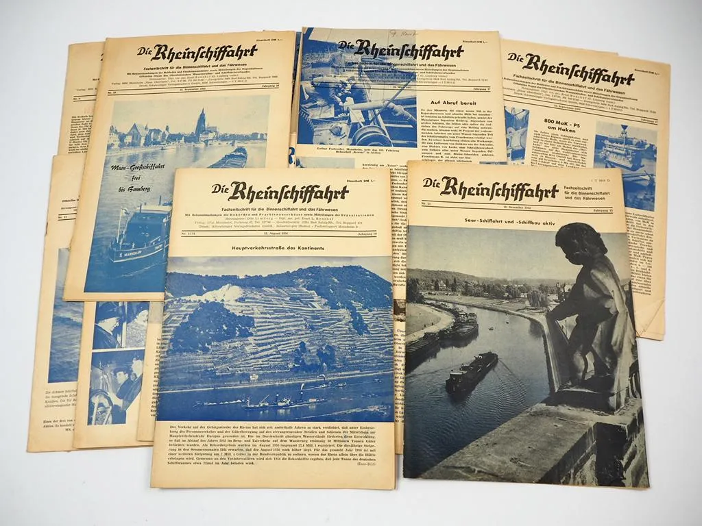 36x Zeitschrift Die Rheinschiffahrt 1956 bis 1963 Rhein Schiffahrt Binnenschiffer