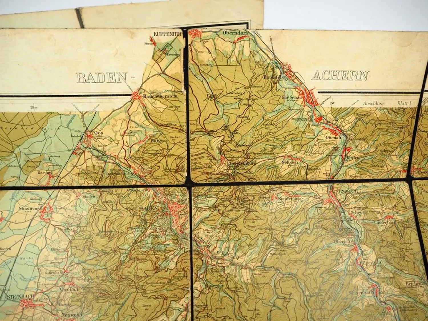 3x Landkarte Baden Württemberg Schwarzwaldverein Wildbad Calw Kniebis ca.1900/20