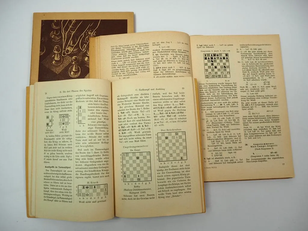 3x Lehrbuch Schach Die ersten Schritte Theorie Eröffnungen M. Euwe 1940/50er J.