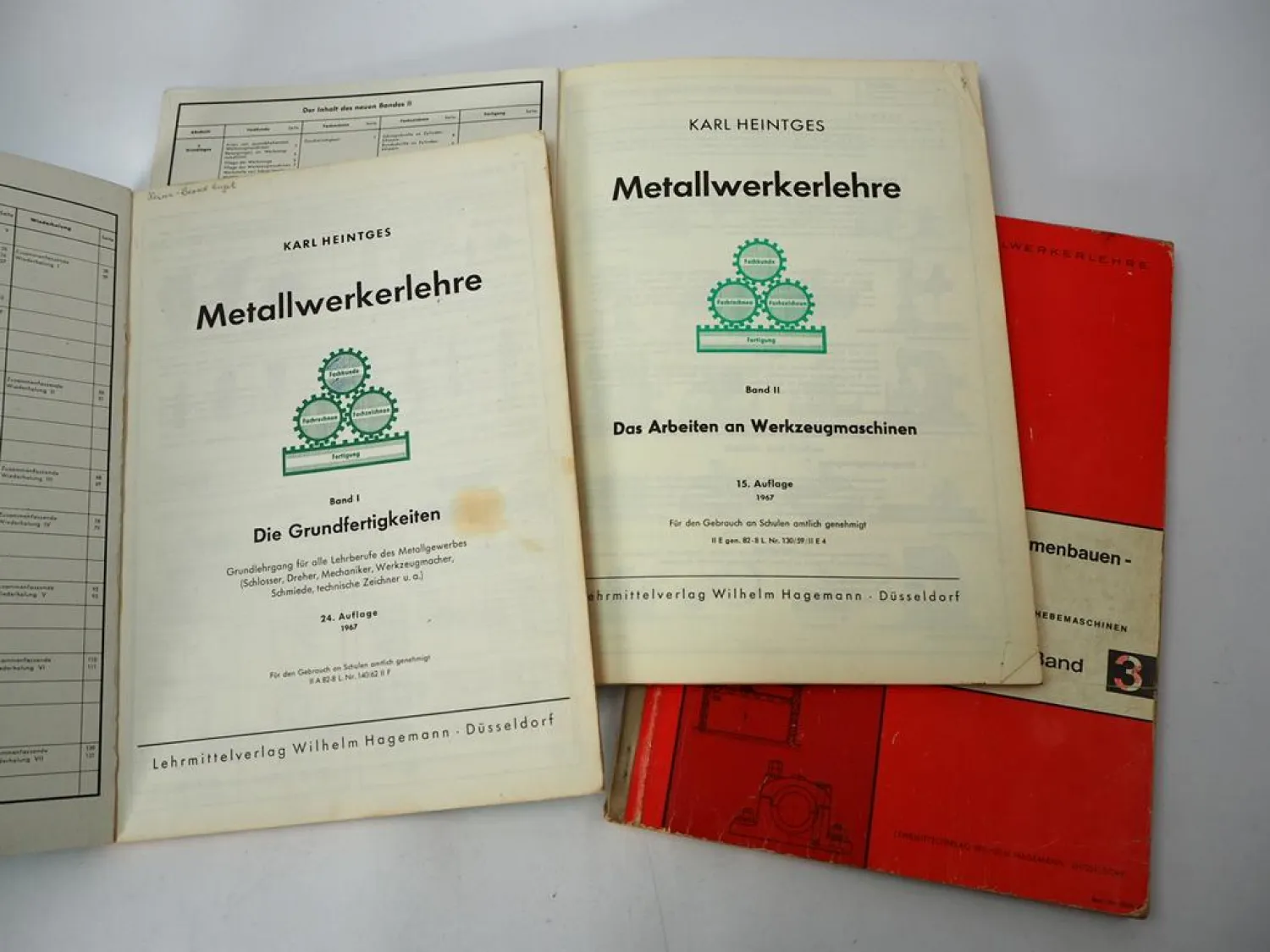 3x Metallwerkerlehre Bd. 1 bis 3 1967 Lehrbuch Karl Heintges